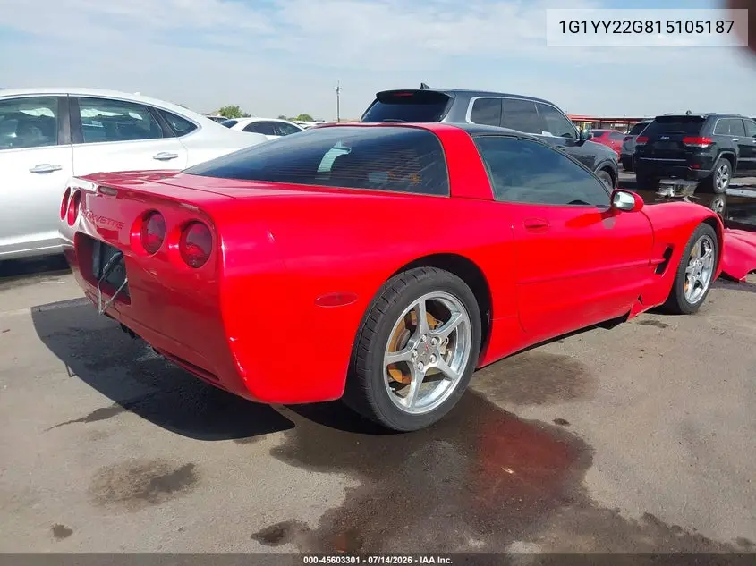 2001 Chevrolet Corvette VIN: 1G1YY22G815105187 Lot: 45603301