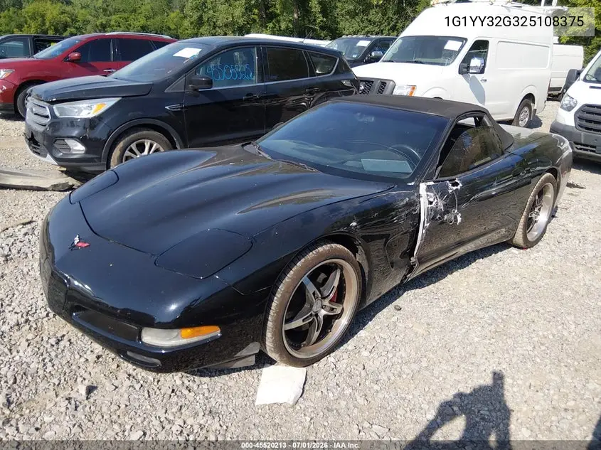 2002 Chevrolet Corvette VIN: 1G1YY32G325108375 Lot: 45520213