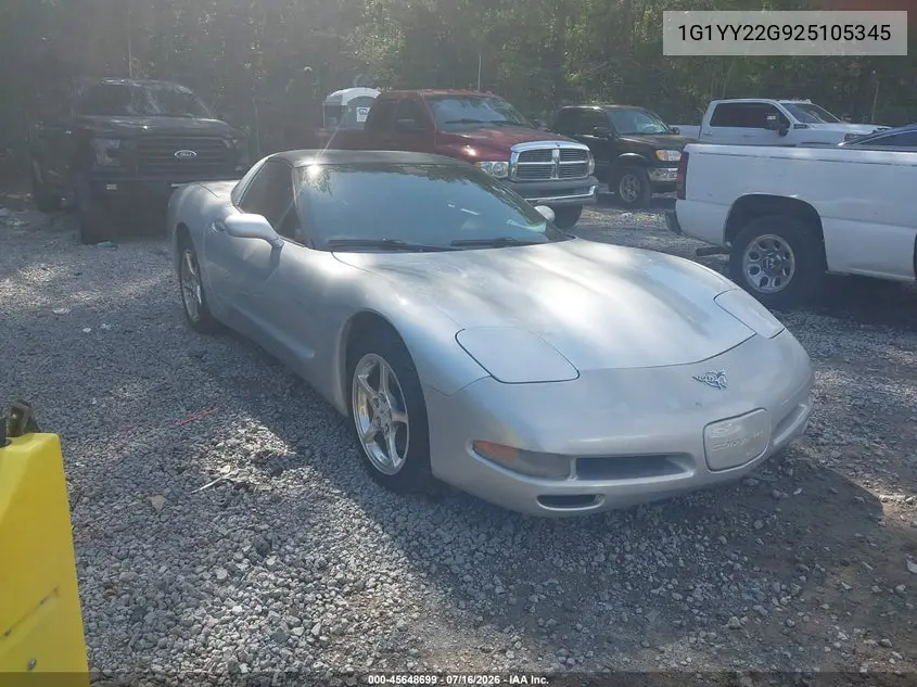 2002 Chevrolet Corvette VIN: 1G1YY22G925105345 Lot: 45648699