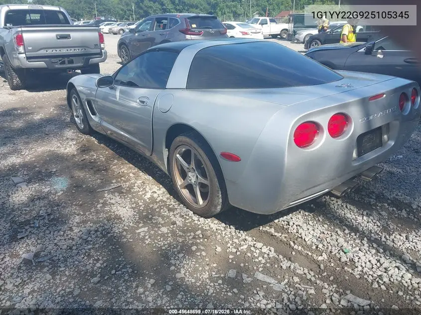 2002 Chevrolet Corvette VIN: 1G1YY22G925105345 Lot: 45648699