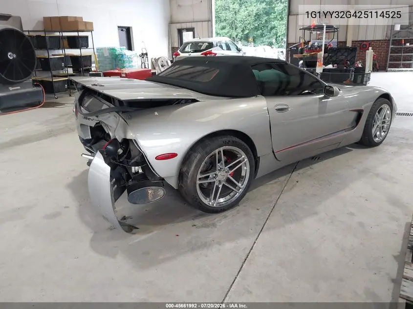 2002 Chevrolet Corvette VIN: 1G1YY32G425114525 Lot: 45661992
