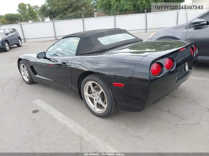 2004 Chevrolet Corvette VIN: 1G1YY32G345107343 Lot: 45593521