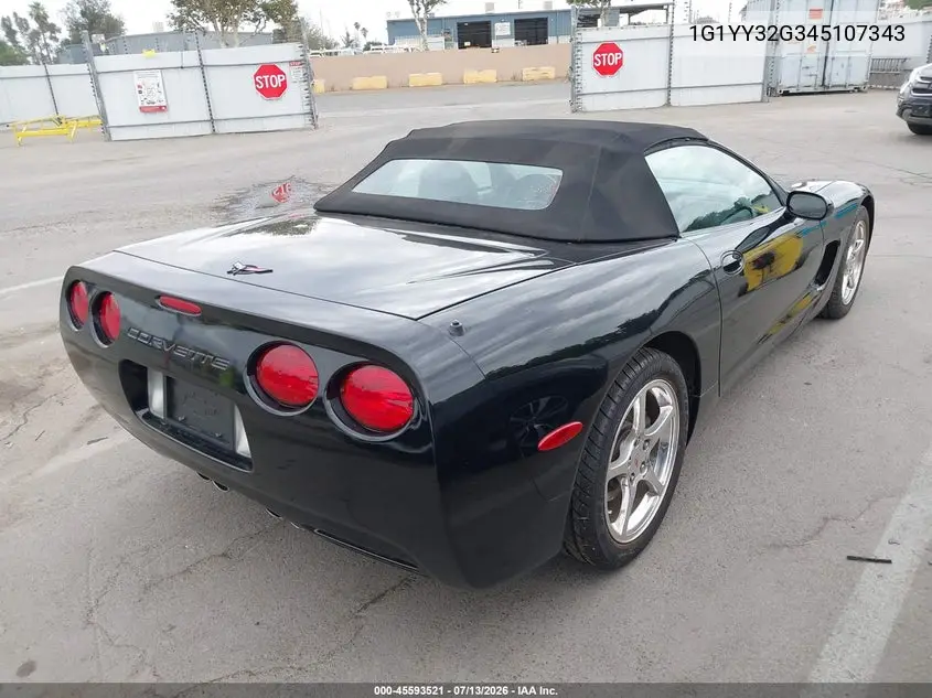 2004 Chevrolet Corvette VIN: 1G1YY32G345107343 Lot: 45593521