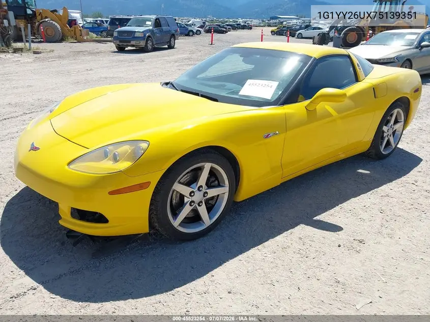 2007 Chevrolet Corvette VIN: 1G1YY26UX75139351 Lot: 45523254