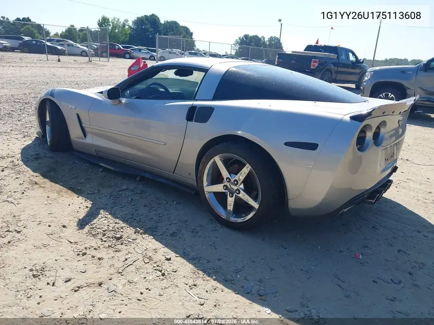 2007 Chevrolet Corvette VIN: 1G1YY26U175113608 Lot: 45543614