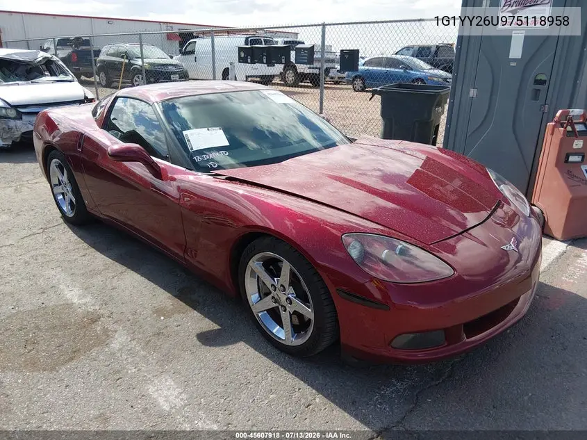 2007 Chevrolet Corvette VIN: 1G1YY26U975118958 Lot: 45607918