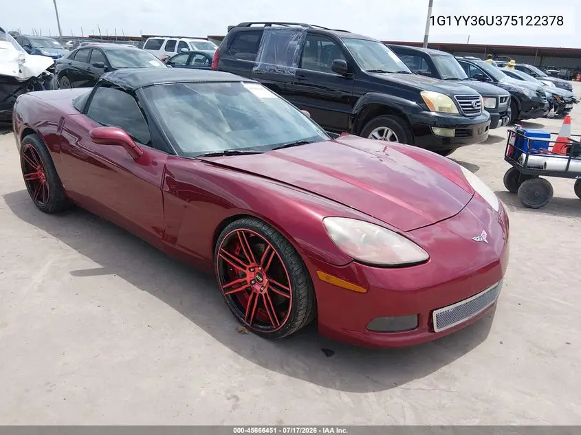 2007 Chevrolet Corvette VIN: 1G1YY36U375122378 Lot: 45666451