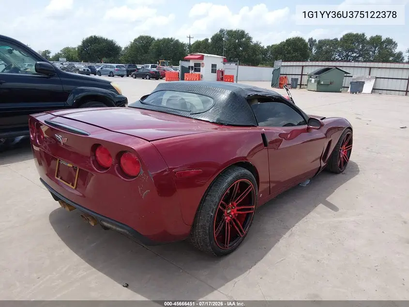 2007 Chevrolet Corvette VIN: 1G1YY36U375122378 Lot: 45666451
