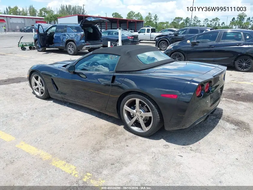 2009 Chevrolet Corvette VIN: 1G1YY36W995111003 Lot: 45324295