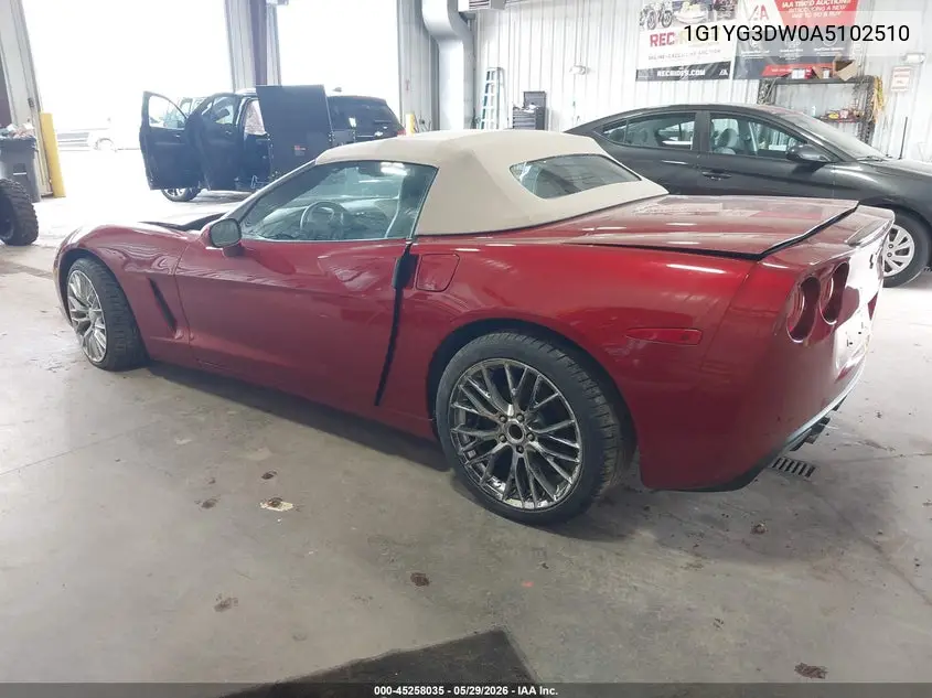 2010 Chevrolet Corvette VIN: 1G1YG3DW0A5102510 Lot: 45258035