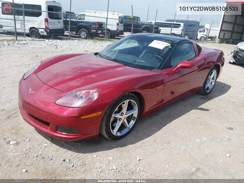 2011 Chevrolet Corvette VIN: 1G1YC2DW0B5106533 Lot: 45501254