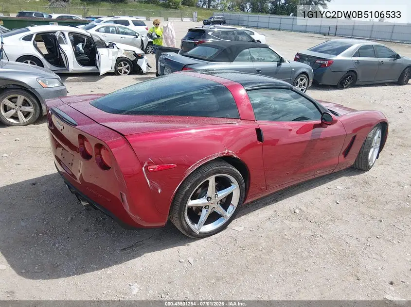 2011 Chevrolet Corvette VIN: 1G1YC2DW0B5106533 Lot: 45501254