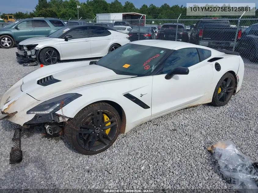2014 Chevrolet Corvette Stingray Z51 VIN: 1G1YM2D75E5125881 Lot: 45314737