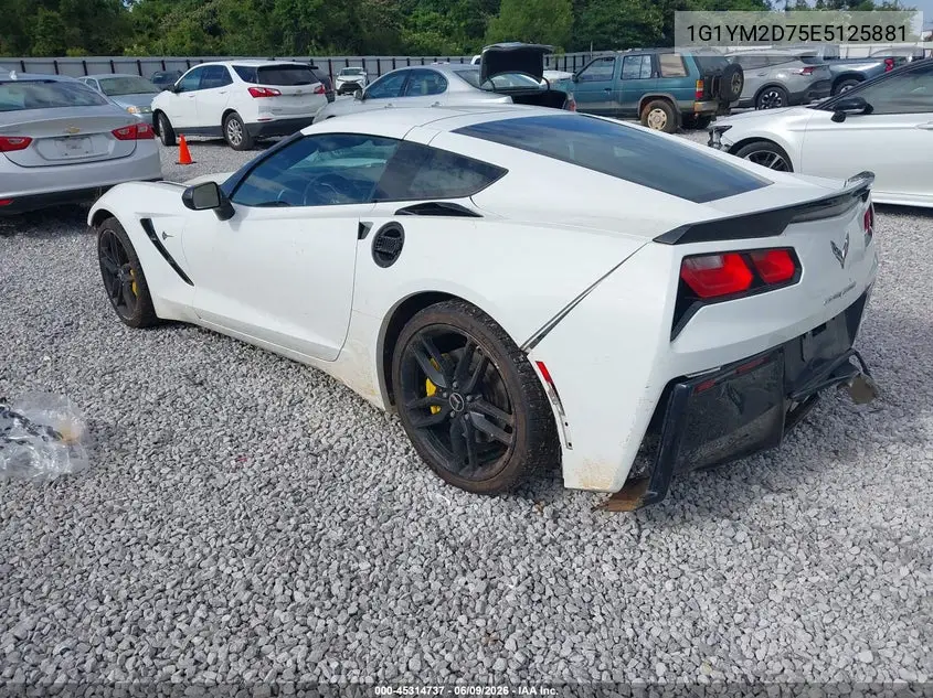 2014 Chevrolet Corvette Stingray Z51 VIN: 1G1YM2D75E5125881 Lot: 45314737