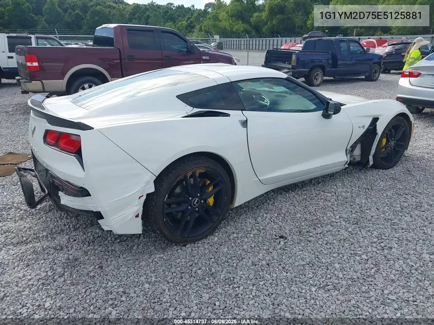 2014 Chevrolet Corvette Stingray Z51 VIN: 1G1YM2D75E5125881 Lot: 45314737