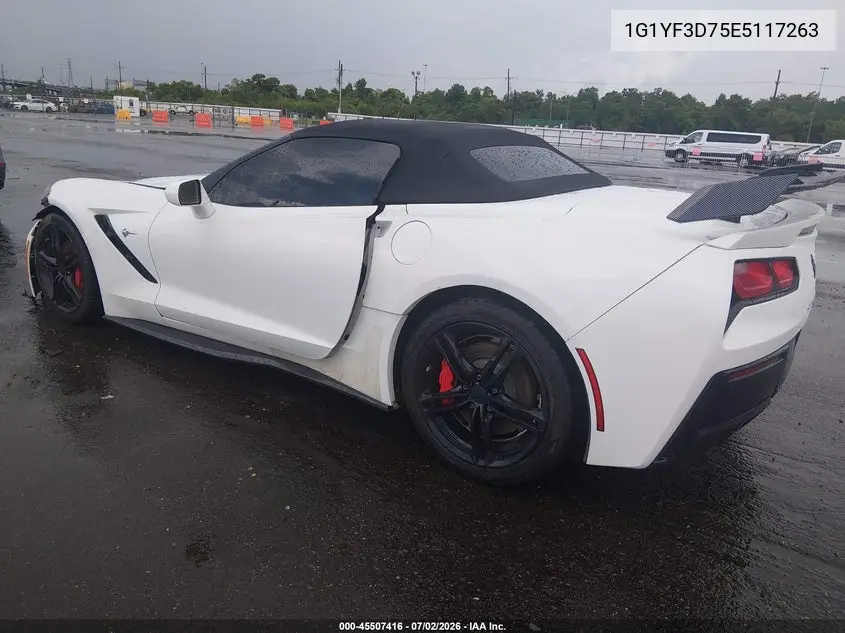 2014 Chevrolet Corvette Stingray VIN: 1G1YF3D75E5117263 Lot: 45507416