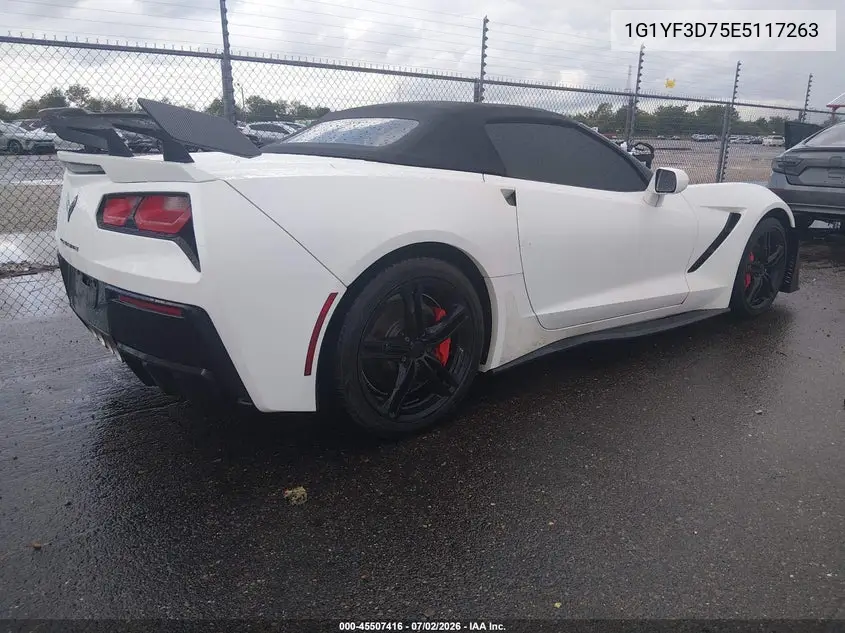 2014 Chevrolet Corvette Stingray VIN: 1G1YF3D75E5117263 Lot: 45507416