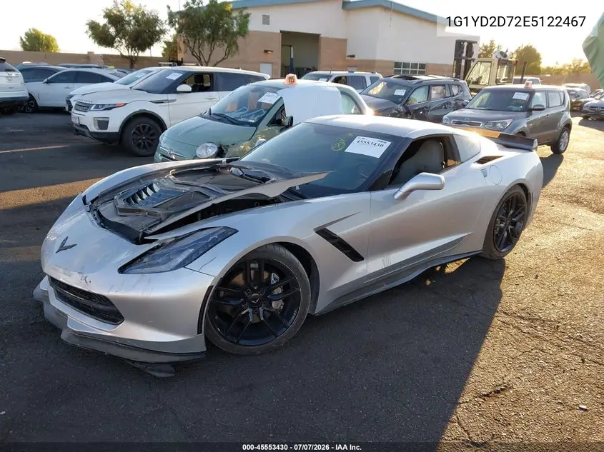 2014 Chevrolet Corvette Stingray VIN: 1G1YD2D72E5122467 Lot: 45553430