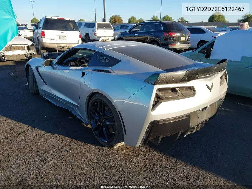 2014 Chevrolet Corvette Stingray VIN: 1G1YD2D72E5122467 Lot: 45553430