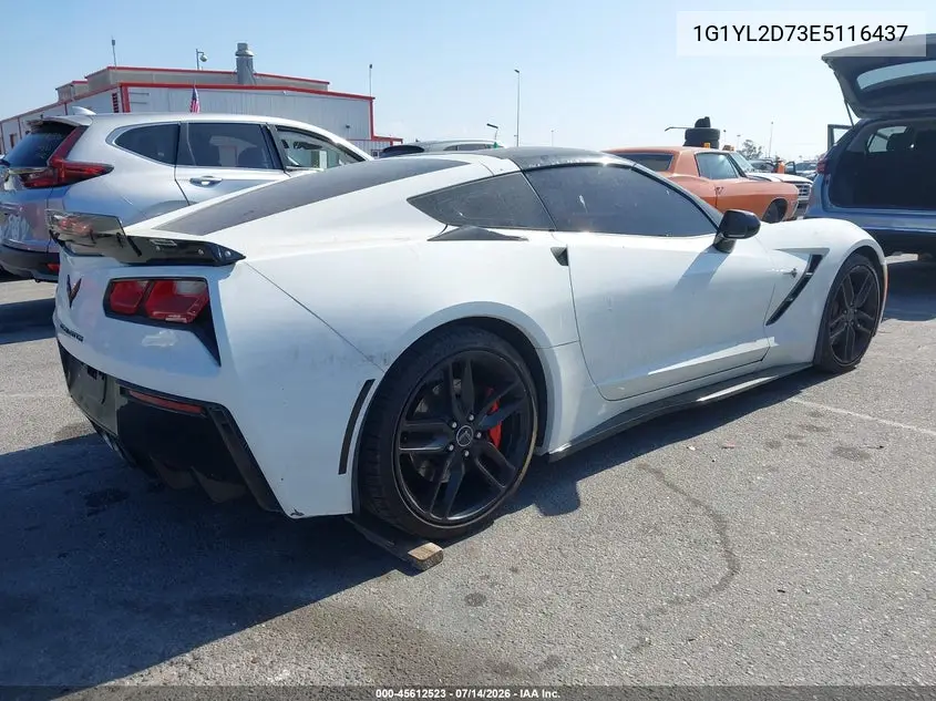 2014 Chevrolet Corvette Stingray Z51 VIN: 1G1YL2D73E5116437 Lot: 45612523