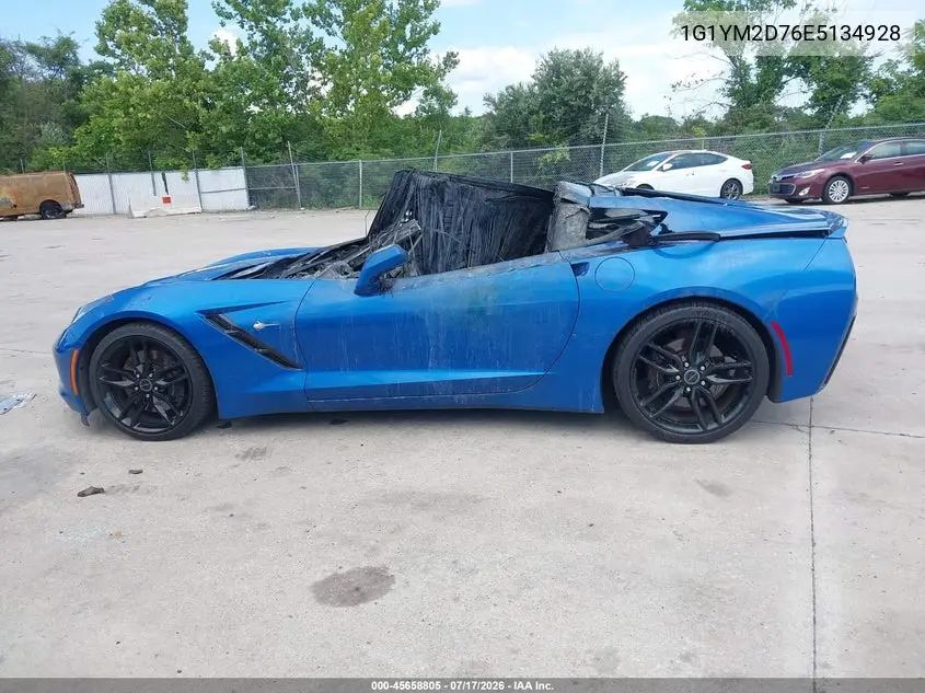 2014 Chevrolet Corvette Stingray Z51 VIN: 1G1YM2D76E5134928 Lot: 45658805