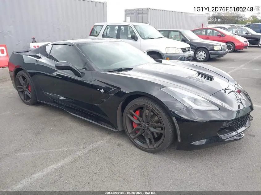 2015 Chevrolet Corvette Stingray Z51 VIN: 1G1YL2D76F5100248 Lot: 45207103