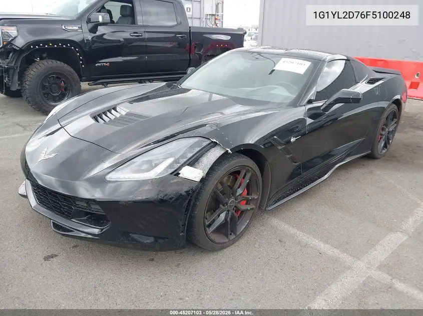 2015 Chevrolet Corvette Stingray Z51 VIN: 1G1YL2D76F5100248 Lot: 45207103