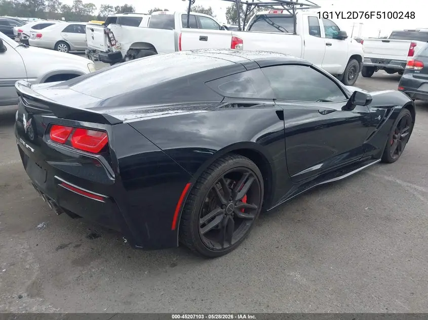 2015 Chevrolet Corvette Stingray Z51 VIN: 1G1YL2D76F5100248 Lot: 45207103