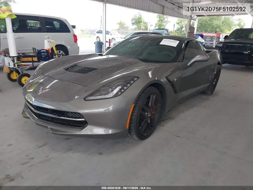 2015 Chevrolet Corvette Stingray Z51 VIN: 1G1YK2D75F5102592 Lot: 45361826