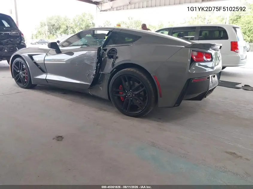 2015 Chevrolet Corvette Stingray Z51 VIN: 1G1YK2D75F5102592 Lot: 45361826