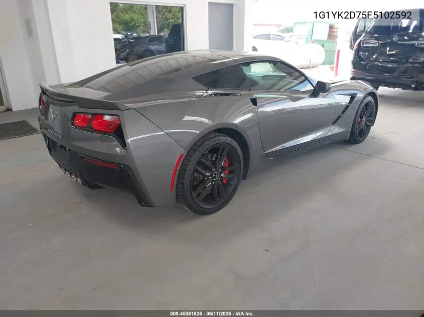 2015 Chevrolet Corvette Stingray Z51 VIN: 1G1YK2D75F5102592 Lot: 45361826