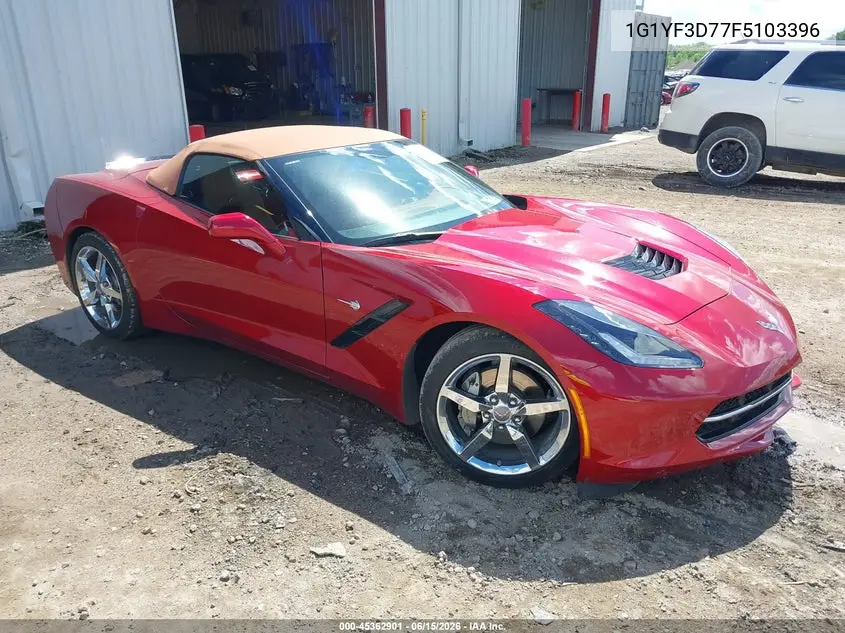 2015 Chevrolet Corvette Stingray VIN: 1G1YF3D77F5103396 Lot: 45362901