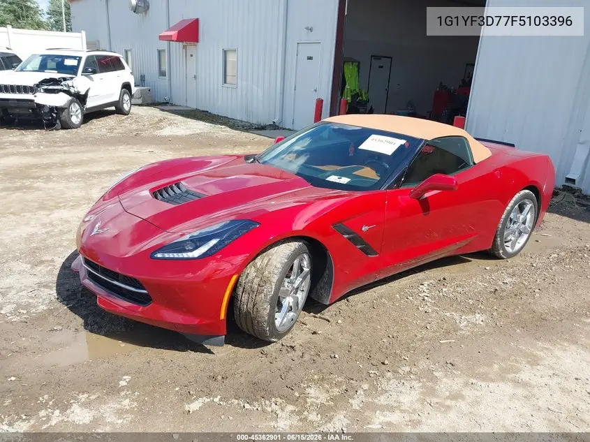 2015 Chevrolet Corvette Stingray VIN: 1G1YF3D77F5103396 Lot: 45362901