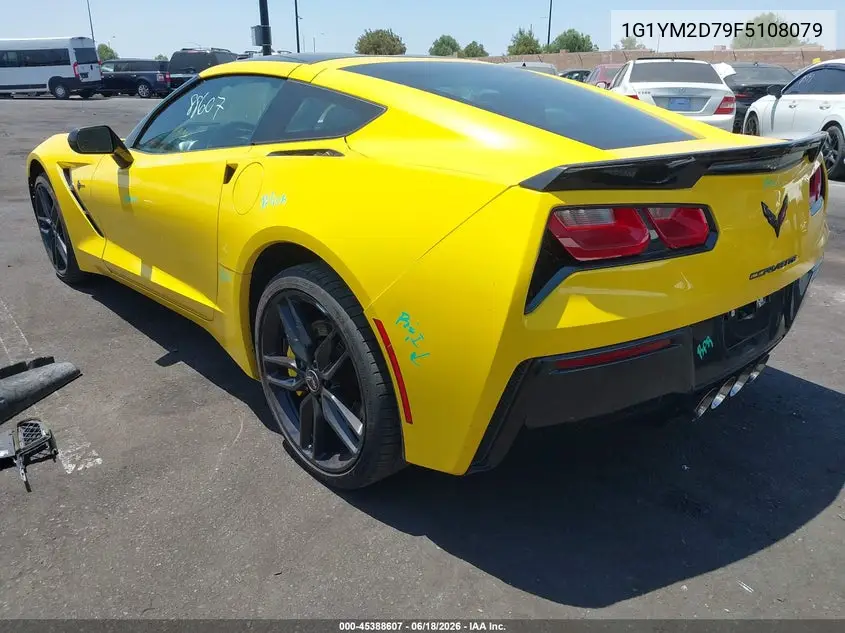2015 Chevrolet Corvette Stingray Z51 VIN: 1G1YM2D79F5108079 Lot: 45388607