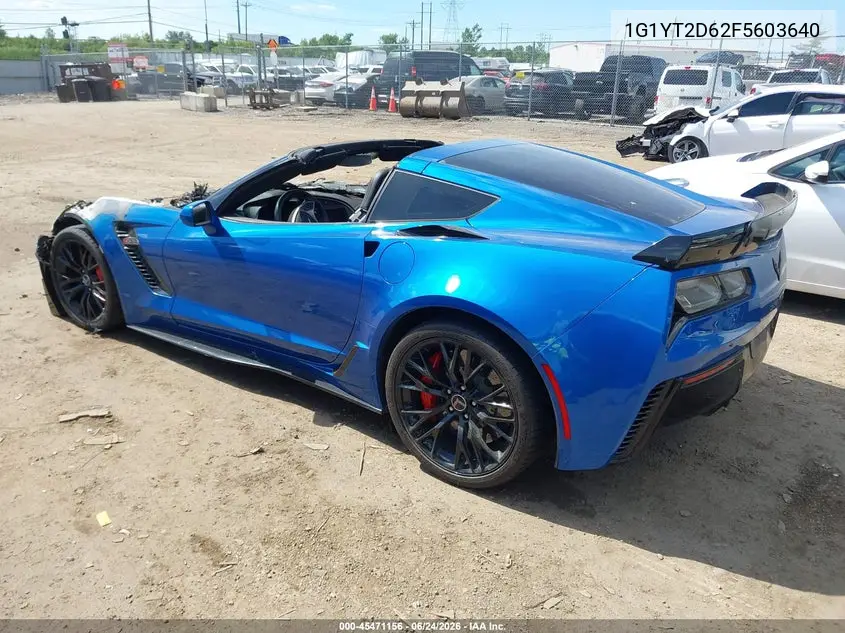 2015 Chevrolet Corvette Z06 VIN: 1G1YT2D62F5603640 Lot: 45471156