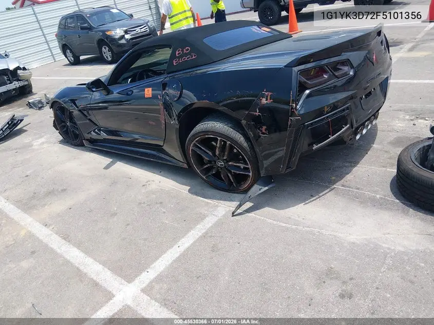 2015 Chevrolet Corvette Stingray Z51 VIN: 1G1YK3D72F5101356 Lot: 45530366
