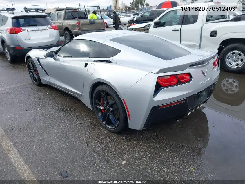 1G1YB2D77G5124031 2016 Chevrolet Corvette Stingray