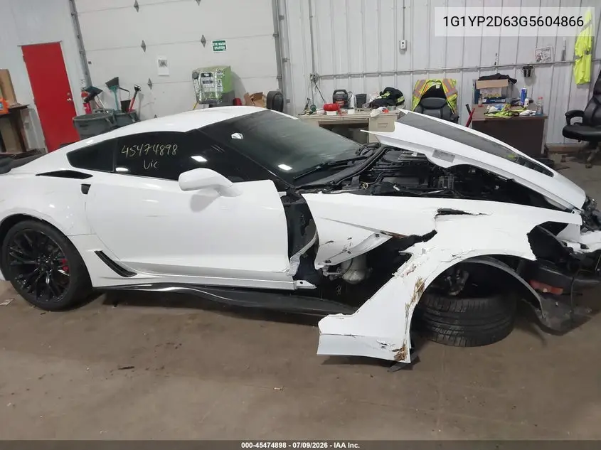 2016 Chevrolet Corvette Z06 VIN: 1G1YP2D63G5604866 Lot: 45474898