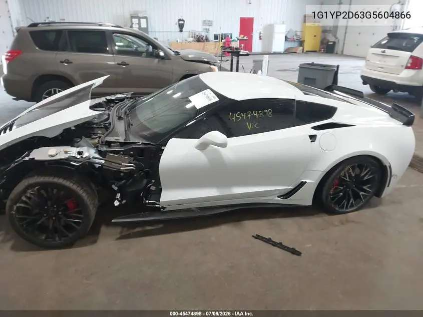 2016 Chevrolet Corvette Z06 VIN: 1G1YP2D63G5604866 Lot: 45474898