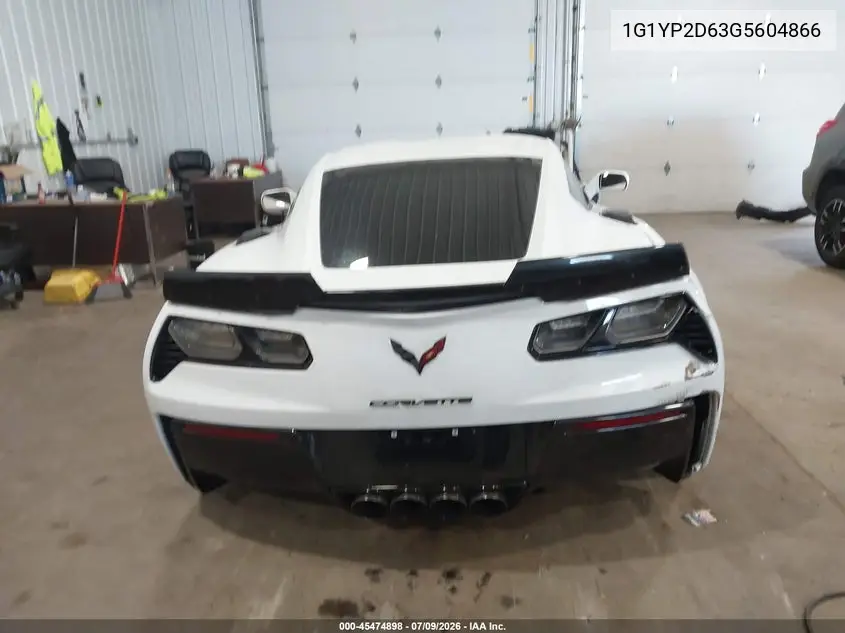 2016 Chevrolet Corvette Z06 VIN: 1G1YP2D63G5604866 Lot: 45474898