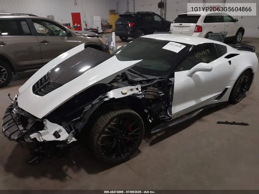 2016 Chevrolet Corvette Z06 VIN: 1G1YP2D63G5604866 Lot: 45474898