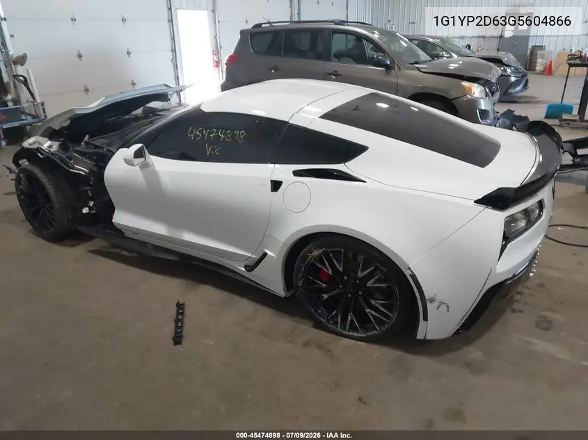 2016 Chevrolet Corvette Z06 VIN: 1G1YP2D63G5604866 Lot: 45474898