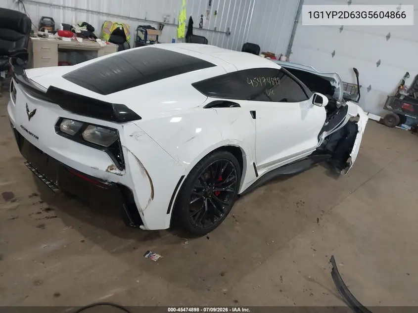 2016 Chevrolet Corvette Z06 VIN: 1G1YP2D63G5604866 Lot: 45474898