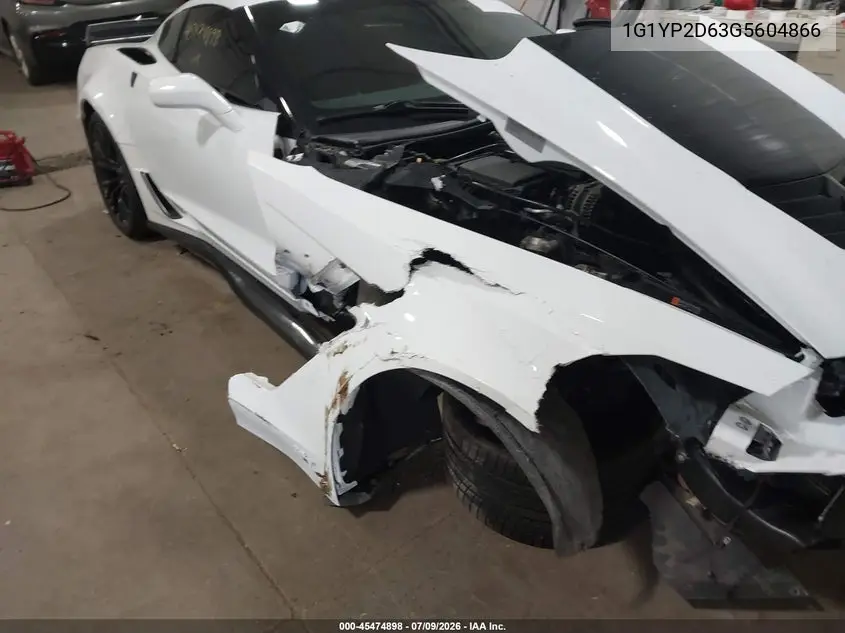 2016 Chevrolet Corvette Z06 VIN: 1G1YP2D63G5604866 Lot: 45474898