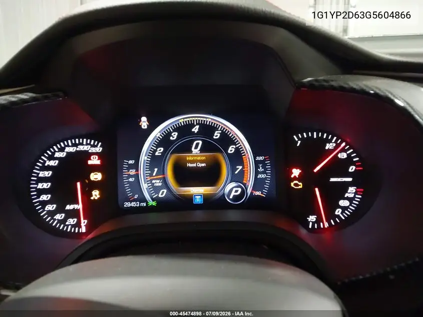 2016 Chevrolet Corvette Z06 VIN: 1G1YP2D63G5604866 Lot: 45474898