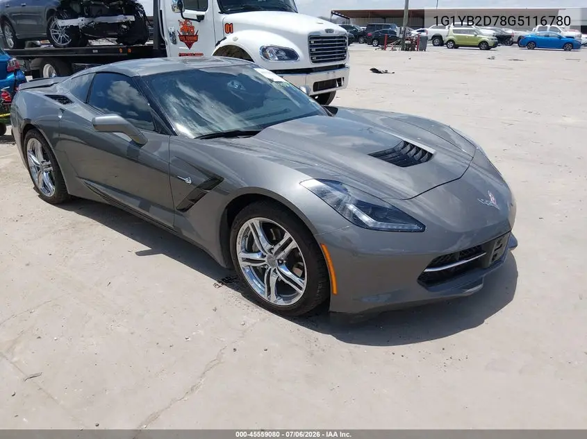 2016 Chevrolet Corvette Stingray VIN: 1G1YB2D78G5116780 Lot: 45559080
