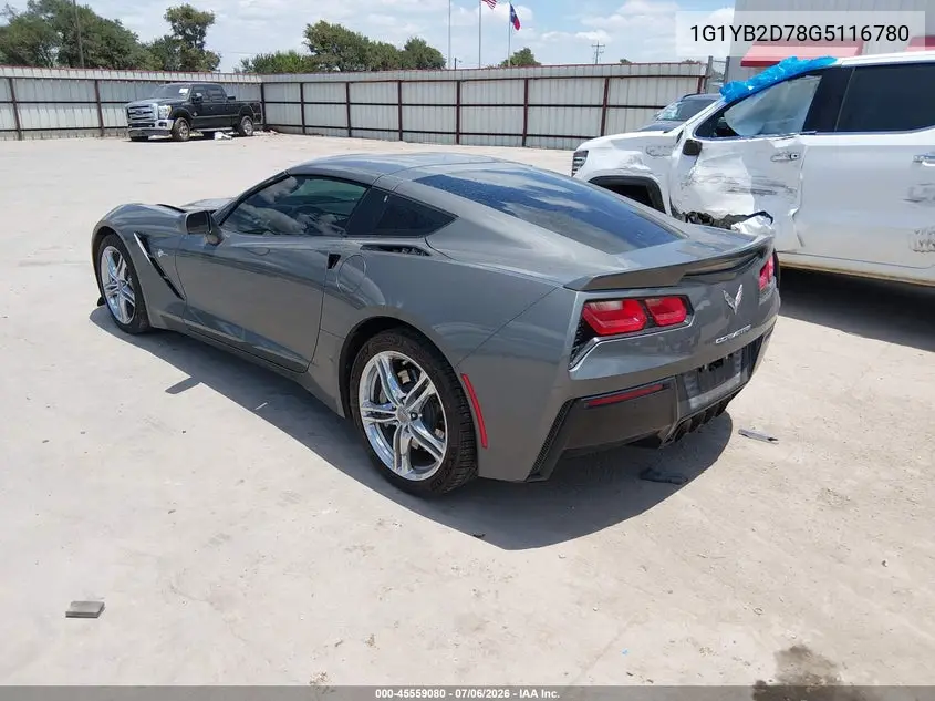 2016 Chevrolet Corvette Stingray VIN: 1G1YB2D78G5116780 Lot: 45559080