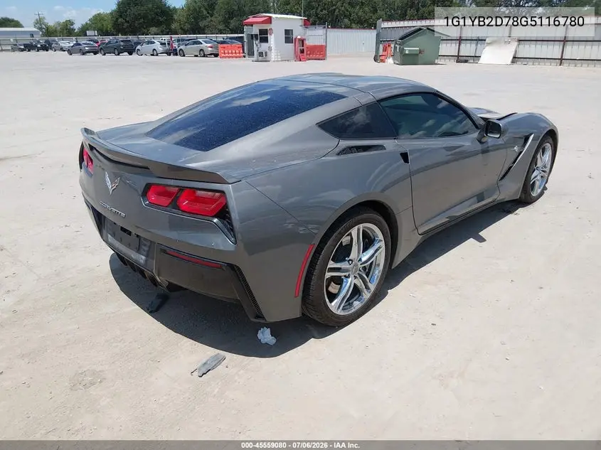 2016 Chevrolet Corvette Stingray VIN: 1G1YB2D78G5116780 Lot: 45559080