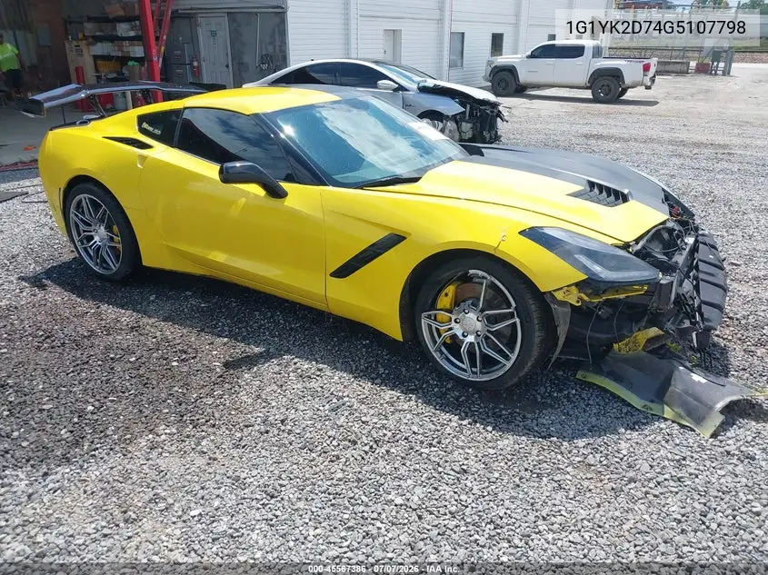 2016 Chevrolet Corvette Stingray Z51 VIN: 1G1YK2D74G5107798 Lot: 45567386