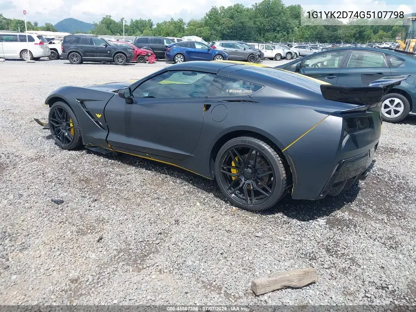 2016 Chevrolet Corvette Stingray Z51 VIN: 1G1YK2D74G5107798 Lot: 45567386